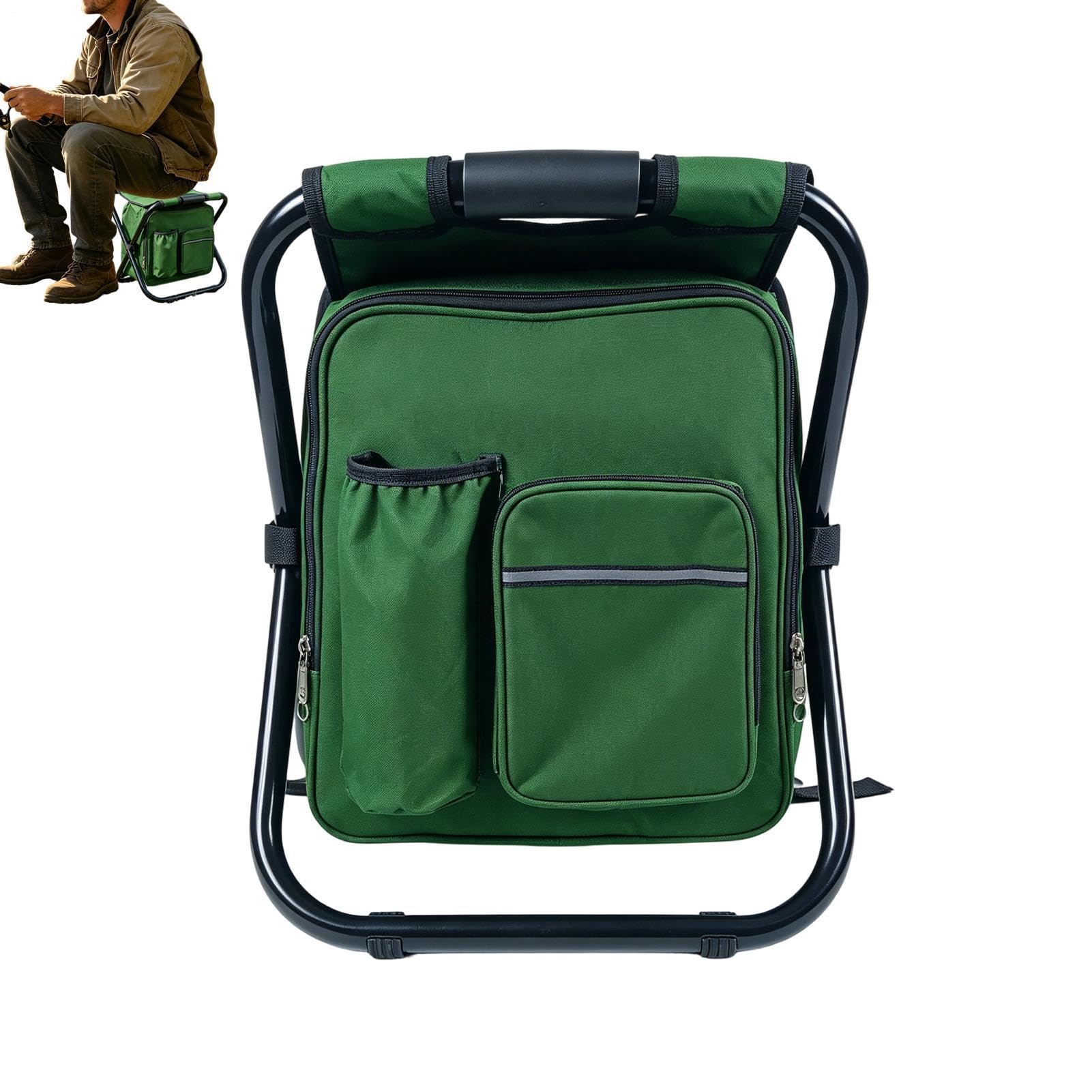 Sedia A Zaino Pieghevole Portatile, Ergonomico In Tessuto Oxford Con Borsa | Sedia E Sgabello Zaino Da Campeggio Da Campeggio, Picnic, Pesca, Barbecue, Eventi Sportivi, Viaggi all'Aria Ape