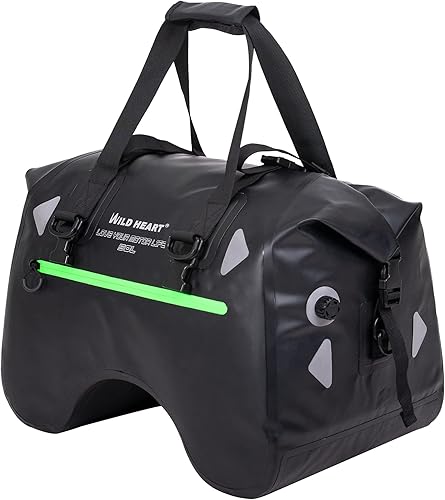 WILD HEART Bolsa trasera impermeable para motocicleta en forma de U de 50 L, duradera, almacenamiento impermeable para motocicletas, fácil de