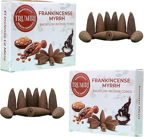 Conos de incienso de mirra de incienso  Total de 20 conos de incienso en cascada  Paquete doble de 10 conos de incienso de reflujo  Conos de