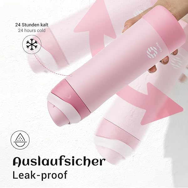 Fjbottle Botella Acero Inoxidable Térmica 1L/750ml – Botella Deportiva 24H Frío 12H Calor, Sin BPA, Apertura con Botón, Hermética, Apta Lavavajillas - 4