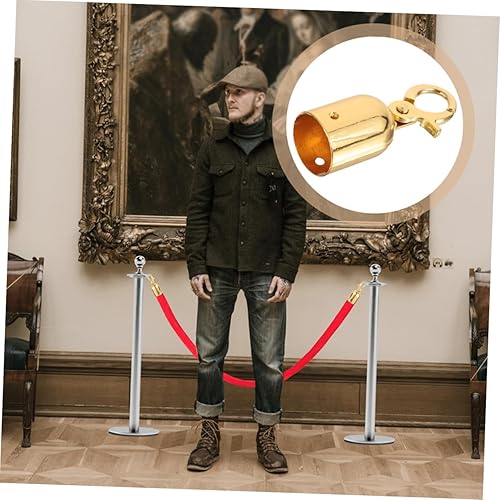 Vista 11 de Angoily 2 tapones de extremo de cuerda de acero inoxidable con gancho a presión, clips de mosquetón resistentes para accesorios de cuerda de plateado