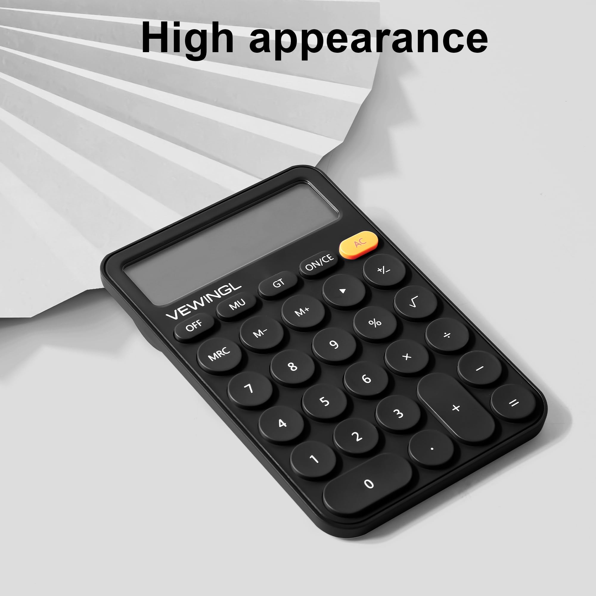 Standardrechner, 12 Ziffern, 15,7 x 10,7 cm großes Desktop-Display und Tasten, Taschenrechner mit großem LCD-Display für Büro, Schule, Zuhause und Geschäft, automatischer Schlafmodus, 15 ° neigbarer