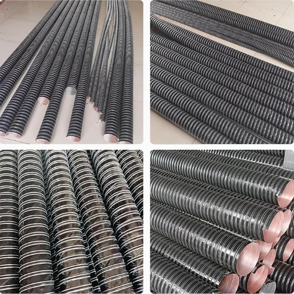 Flexible Black Silicone Air Duct Hose - 6m (19.6ft) 45mm Automotive Brake Cooling & Dryer Vent Hose for Air Duct Fan Systems - High-Temperature Resistant, Durable & Versatile