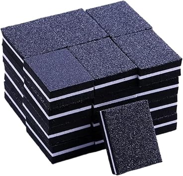 Nail Buffer Block 50pcs Mini Nail Art Buffer Sandpaper Manicure Care File Sanding Polishing Nails File Grinding Equipment Tool50Pcs-Black