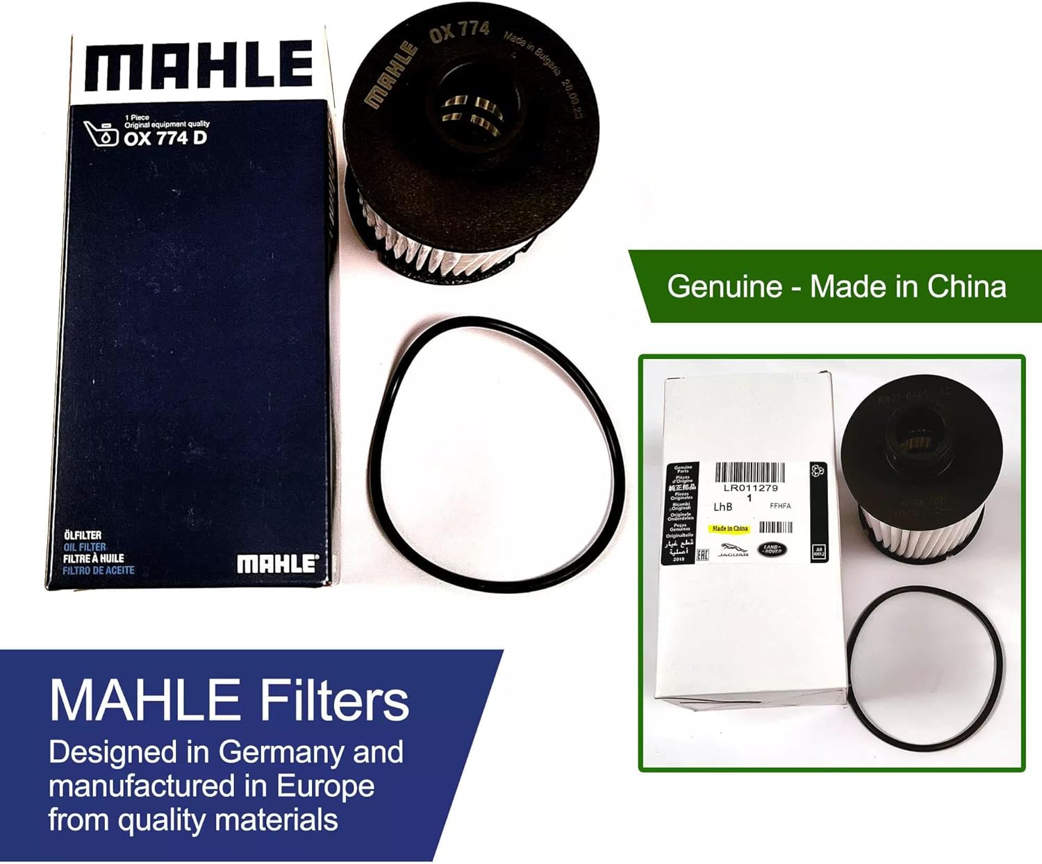 Oil Change Kit With Mahle Oil Filter LR011279 With Seal, 7 Quarts Genuine OE 0W-20 Oil, Replacement Drain Plug, & Reminder Sticker, Compatible with Range Rover Velar 3.0L Supercharged Petrol 2018-2020