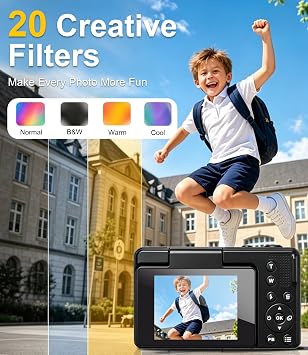 Digital Camera 4K 64MP Compact Vlogging Camera, 16G Card, 2.4 Flip Screen
