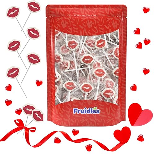 Miniatura 5 de Fruidles Paleta de labios rojos para el día de San Valentín, piruleta en forma de labio blanco con labios rojos, caramelo envuelto individualmente