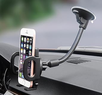 Windshield Phone Car Holder Universal Car Phone Holder Mount Strong Suction Cup Phone Holder for Car Windshield Car Phone Mount One Button Design Compatible with iPhone Samsung Smartphone Cell Phone