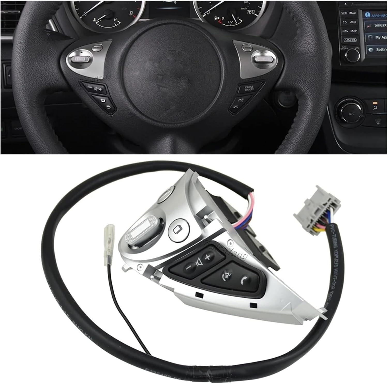 Cruise Control Switch Audio Volume Button Steering Wheel Button Compatible with Nissan Sentra Juke F15 370Z Pulsar 25550-1KA1A