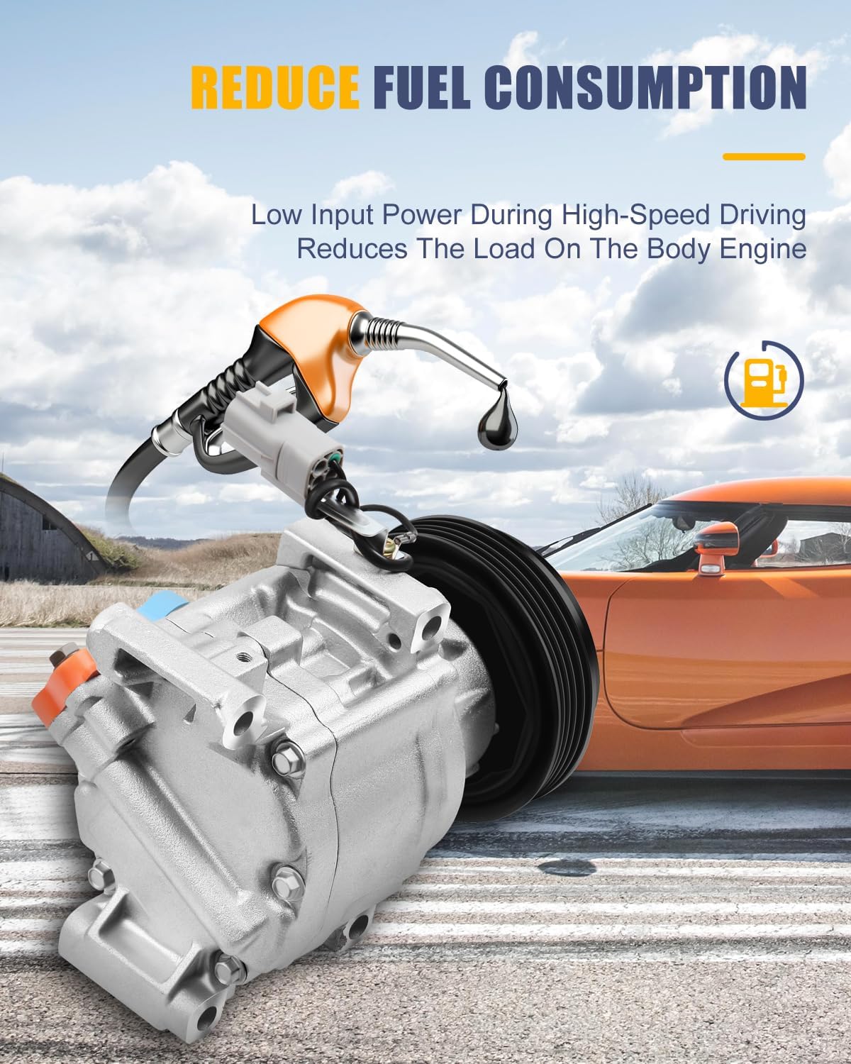 OCPTY AC Compressor for 2000 2001 2002 2003 2004 2005 for Toyota Echo 1.5L 4710487 471-0487 4711341 7512121