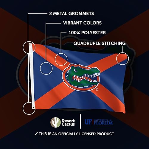 Miniatura 4 de Desert Cactus Bandera de la Universidad de Florida UF Gators Banner 100% poliéster para interiores y exteriores, banderas de 3 x 5 pies (diseño X)