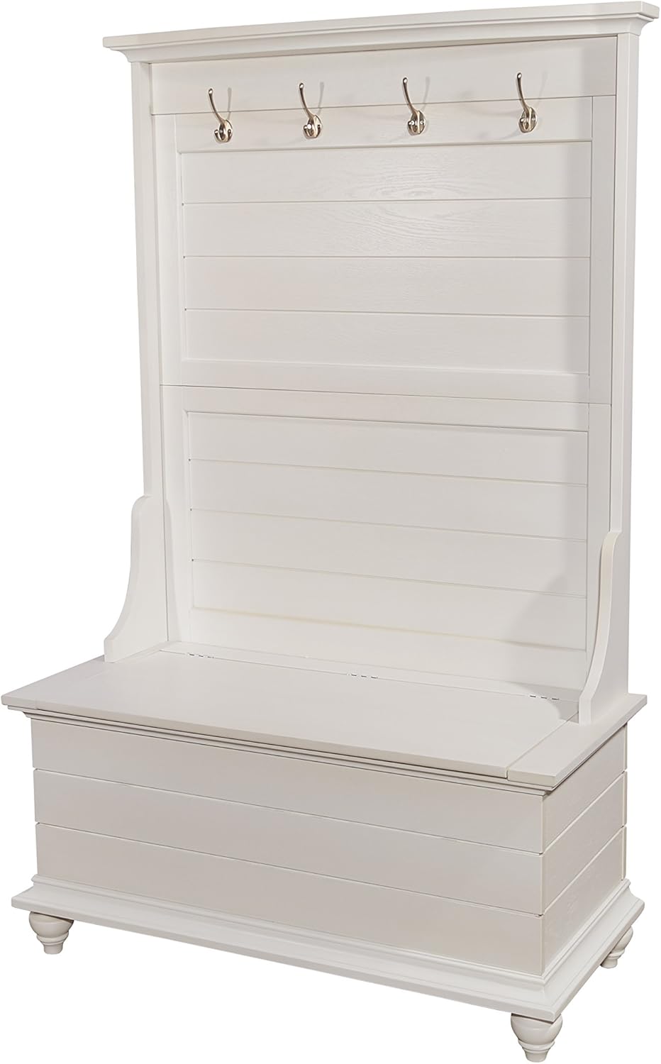 Powell Furniture Hall Tree, White,, 40.1/2" x 18" x 64"
