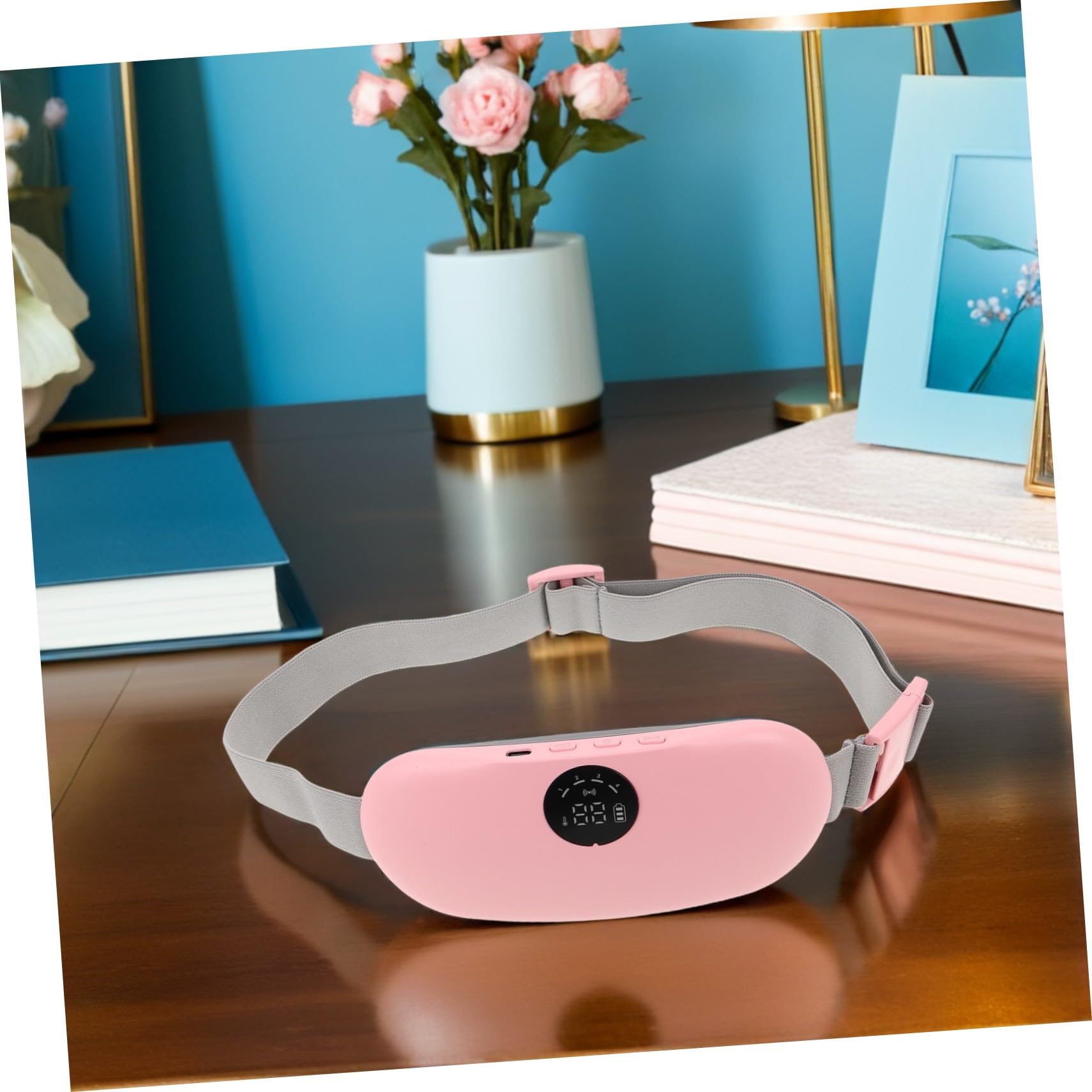 Cinturón Menstrual con Lumbar Recargable y Calentamiento Rápido, Almohadilla Térmica Portátil y Diseño Ligero para Relajarse en Casa o Trabajar