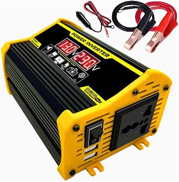 300W Pure Sine Wave Inverter DC 12V AC 110V/220V LCD Screen Power Inverter 300W USB Outlets for RV, Home, Solar System Car Power InvertersSize220V