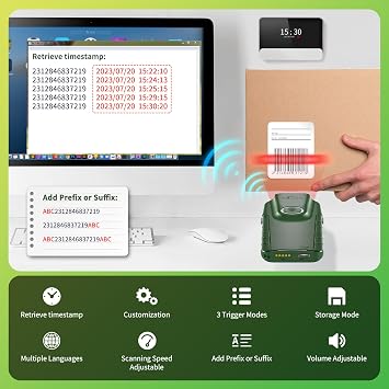 NETUM Bluetooth 1D Barcode Scanner, 3-in-1 Small Portable CCD Bar Code Reader Automatic Wireless Gun Scan Back Clip Work with Tablet iOS Android Windows MacOS for Warehouse Inventory POS (1D - E740)