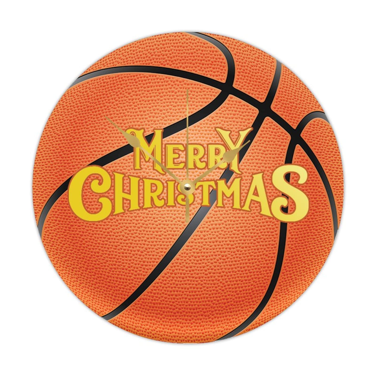 Horloge murale basketball bois 38cm grand format pour salon et cadeau sport