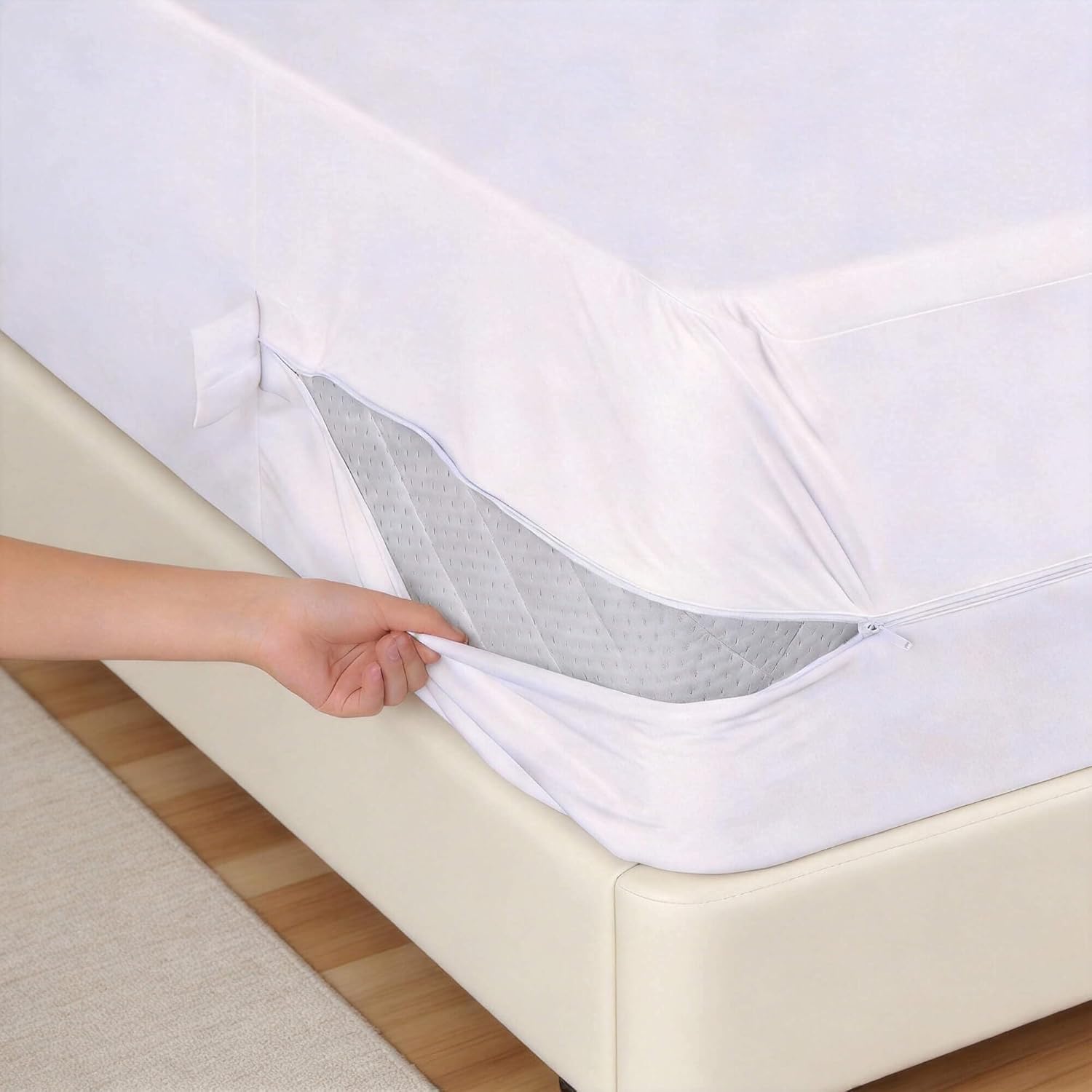 Jersey Knitted Zippered Mattress Encasement - Dust Mite Proof, Bed Bug Proof, Hypoallergenic, Allergen Barrier, Waterproof & Mildew-Resistant, Comfortable, Soft & Noiseless Queen Size(60x80x15 inches)