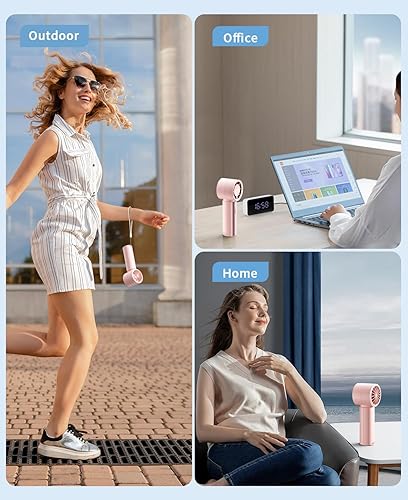 Miniatura 4 de coldSky Ventilador turbo portátil de mano, ventilador personal recargable de alta velocidad de 4000 mAh con 5 velocidades, pequeños ventiladores de