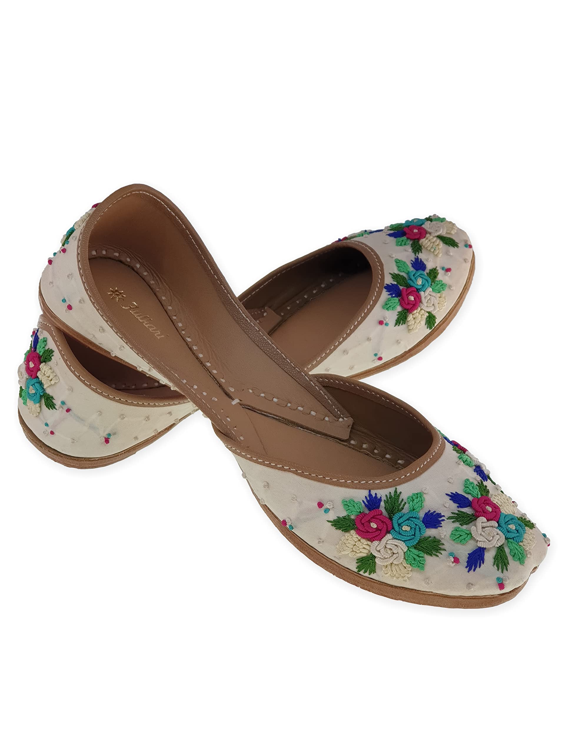 fulkari Women's Kusum Multicolor Formal Genuine Soft Leather Jutis-picture-50