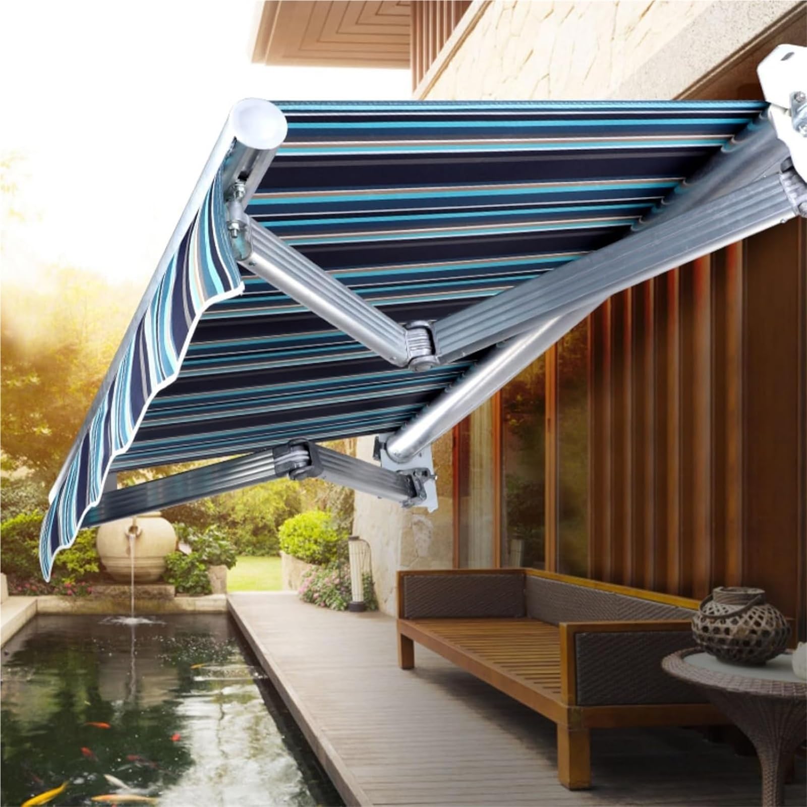 auvent Tissu de Remplacement for auvent rétractable avec Cadre, Tissu d'auvent extérieur, Couverture supérieure de Remplacement, Pare-Soleil 2x1.5m