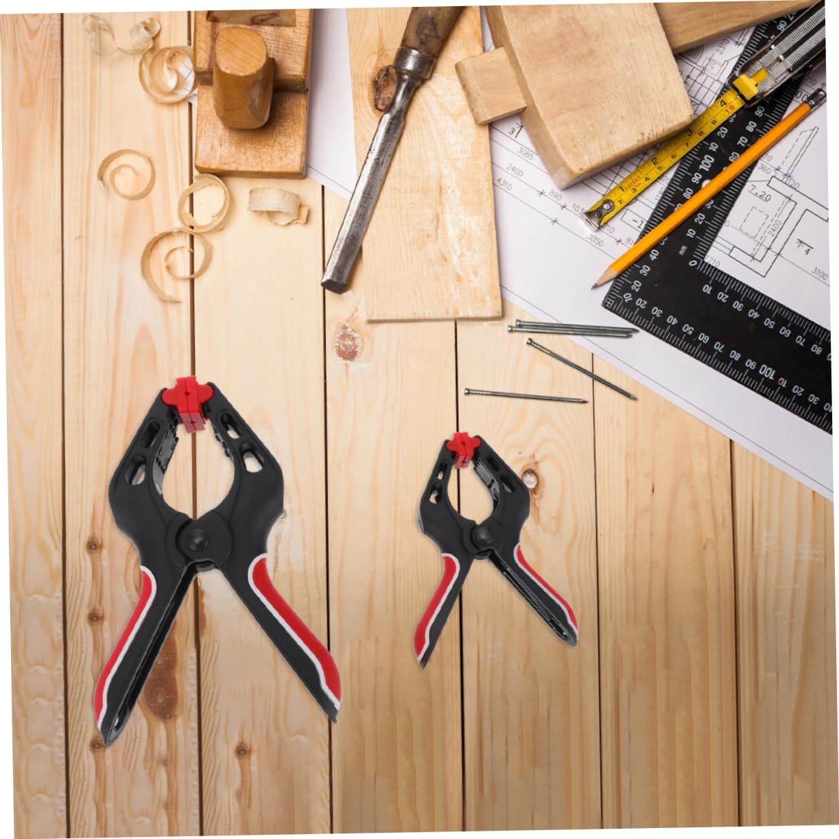 4Pcs Heavy Duty Spring Clamps Multi Use A Type Woodworking Fixing Clips for Carpentry Comfortable Grip Durable Construction