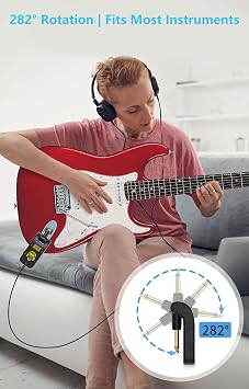 Mini Guitar Headphone Amp, Distortion Timbre Electric Guitar Headphone Amplifier, Micro Headphone Amplifier(Black)