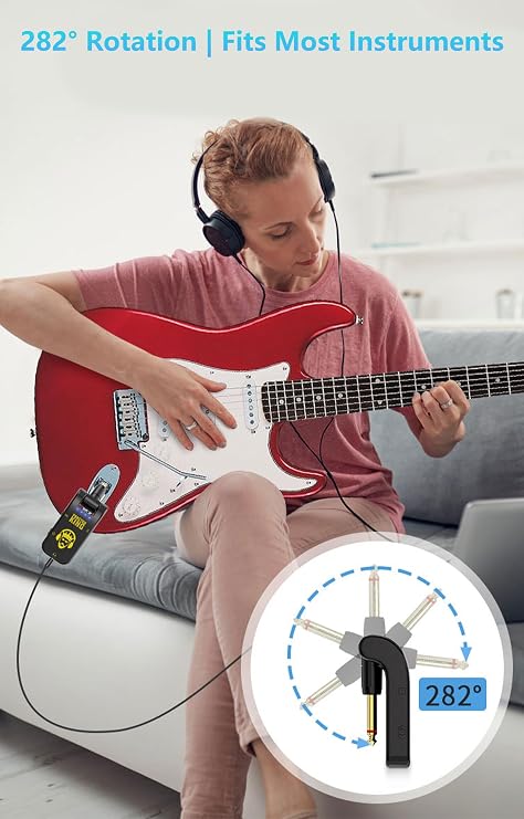 Mini Guitar Headphone Amp, Distortion Timbre Electric Guitar Headphone Amplifier, Micro Headphone Amplifier(Black)