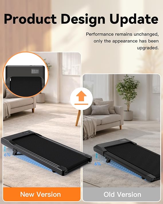 Walking Pad with 6% Incline, Max 6/12km/h Treadmill for Home Foldable, Raceable Under Desk Treadmill Max 136kg,159kg walking treadmill 2.5HP with Smart App Control, HIIT & MIIT Programs