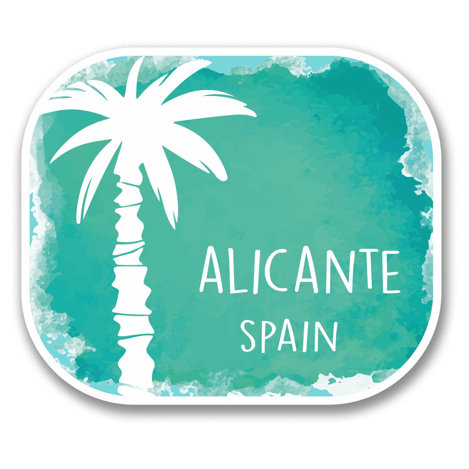 Destinationvinyl Multi 2 X 10Cm Alicante Spain Vinyl Sticker Laptop Travel Luggage Label Tag #6352 (10Cm Wide X 8.5Cm Tall)