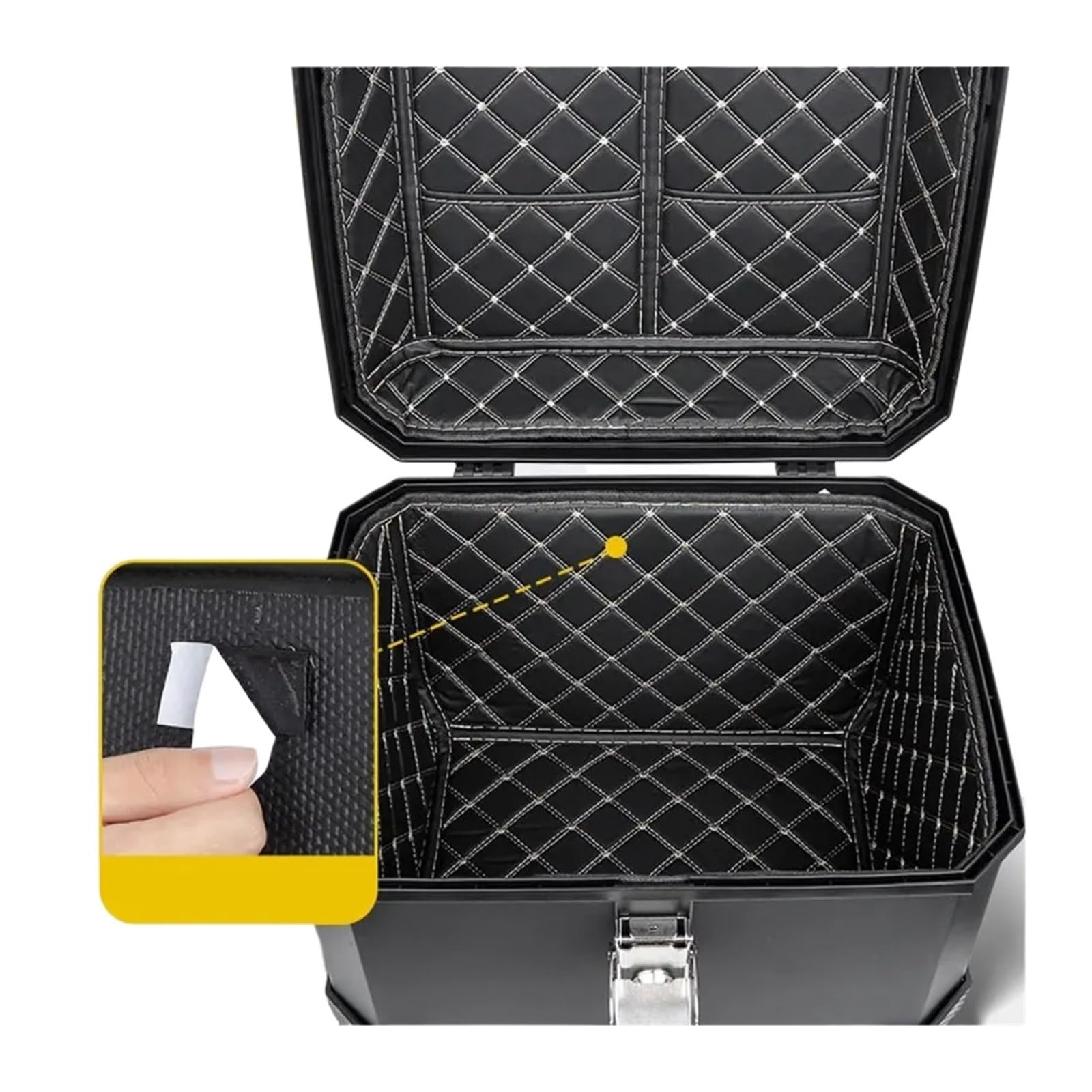 Top Case Box Luggage Moto Boîtier supérieur de Moto Universel, Coffre Moteur, boîte arrière avec Serrure, Support Montage Sacoche pour la Plupart des modèles(45L)