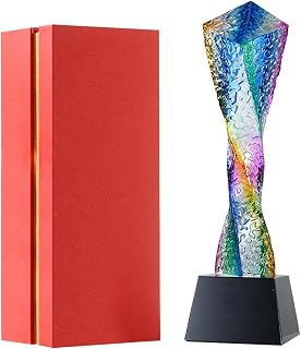 Crystal Trophy Colorful Crystal Glass Trophy High-end Creative Metal Trophy Championship Trophy Event Souvenir Trophy Free Engraved Plate On Request