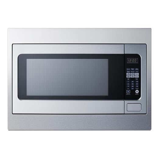 Summit SMBI27TK27 27” Built-in Microwave with Trim Kit, Stainless Steel