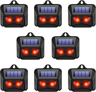 8 Pack Solar Nocturnal Animal Repeller Outdoor,Coyote Deterrent Skunk Repellent for Yard,Solar Predator Eyes Animal Deterrent, Predator Lights for Chicken Coop Deer Fox Skunk Racoon Garden Farm