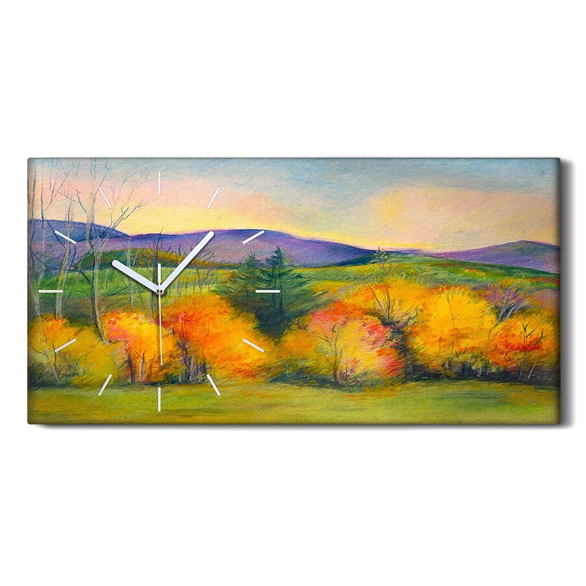Horloge sur Toile Silencieuse pour Dormir sans Bruit Décoration Chambre 60x30