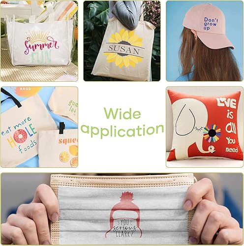 Miniatura 2 de HTVRONT Paquete de vinilos de transferencia de calor HTV rosa neón paquete de 20 vinilos para planchar de 12 x 10 pulgadas, color rosa neón para