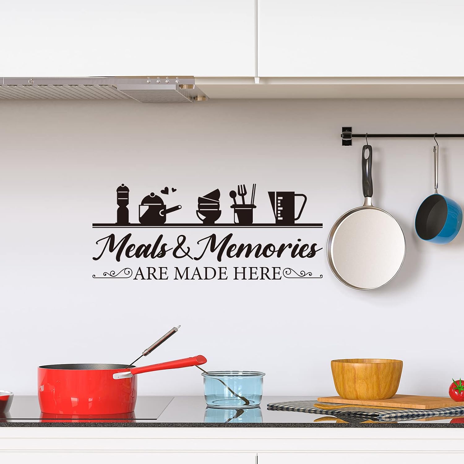 3 Pieces Kitchen Wall Decal Wall Arts Stickers Dining Room Rules Decals Decor Kitchen Utensil Vinyl Home Decor for Kitchen Dining Room Decoration