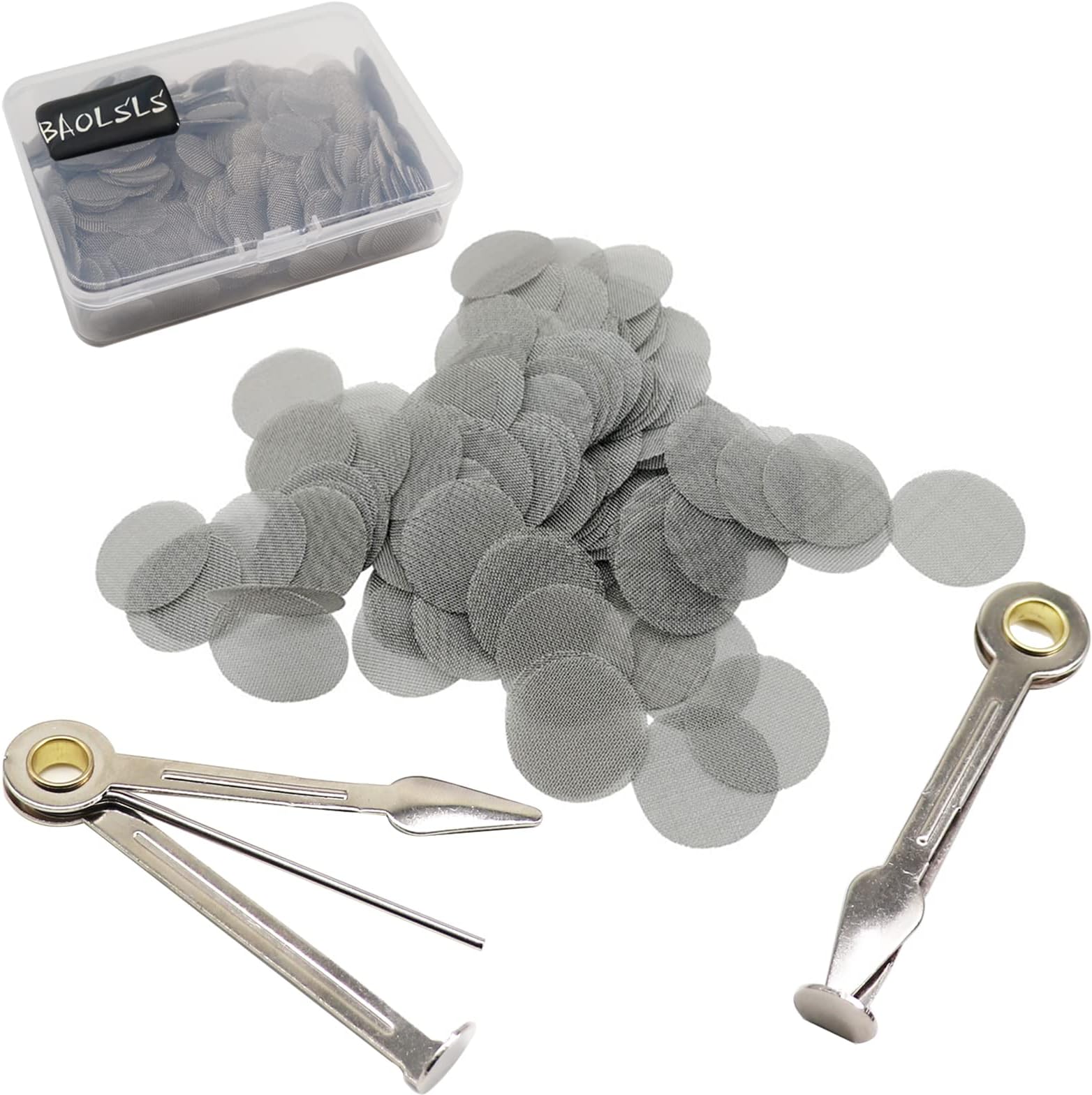 500 Pieces 1/2 Inch Small Pipe Screens, 0.5 in Thicker Stainless Steel with 2 PCS Metal Portable 3 in 1 Cleaning Tool Mini Kit (Silver)