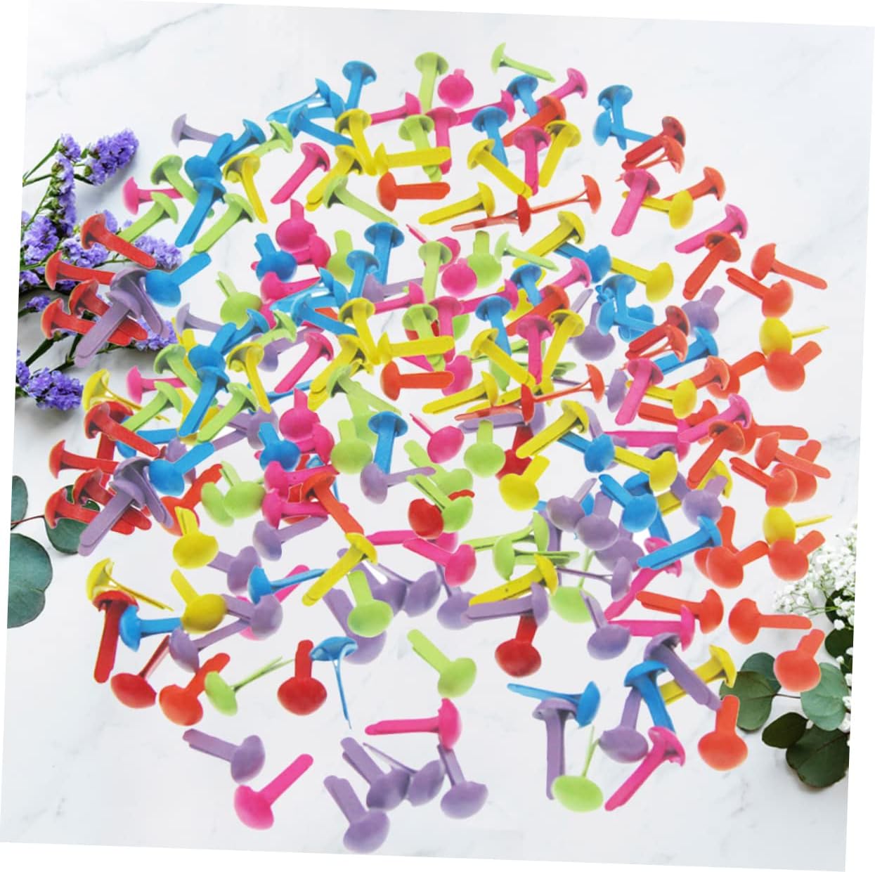 KONTONTY 2set Colorful Mini Brads Fasteners for Scrapbooking and Crafts Iron Metal Round Paper Fasteners for Boys and Girls Creative Projects and Card Making