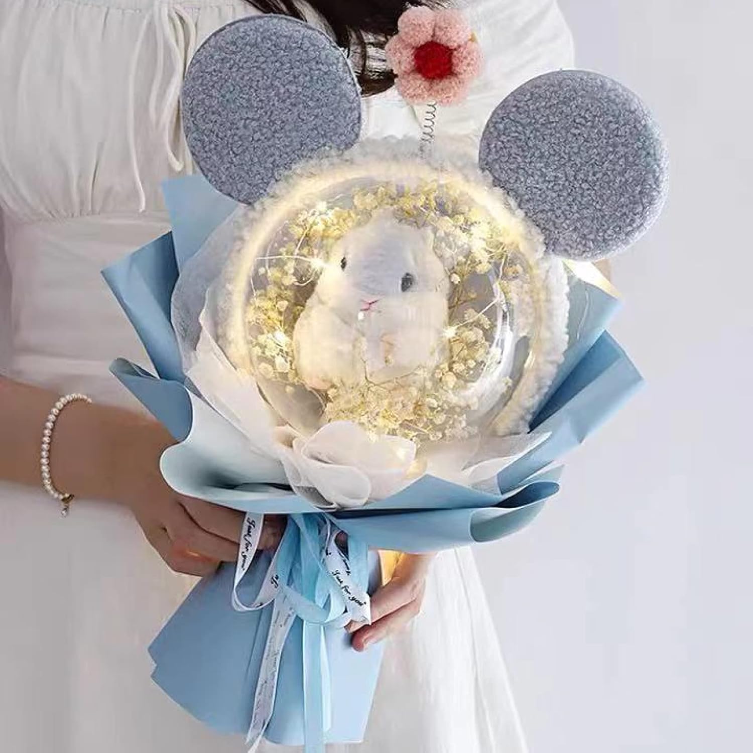 Amazon ブーケ 花束 かわいい キャラクター ミッキーぬいぐるみ 枯れない花 ディズニー グッズ 石鹸花 誕生日 入学 卒業祝い バレンタイン プレゼント 花束 オンライン通販