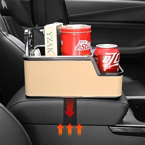 Miniatura 6 de Organizador de automóvil entre el asiento trasero, caja de almacenamiento para reposabrazos de automóvil con 3 compartimentos, caja de