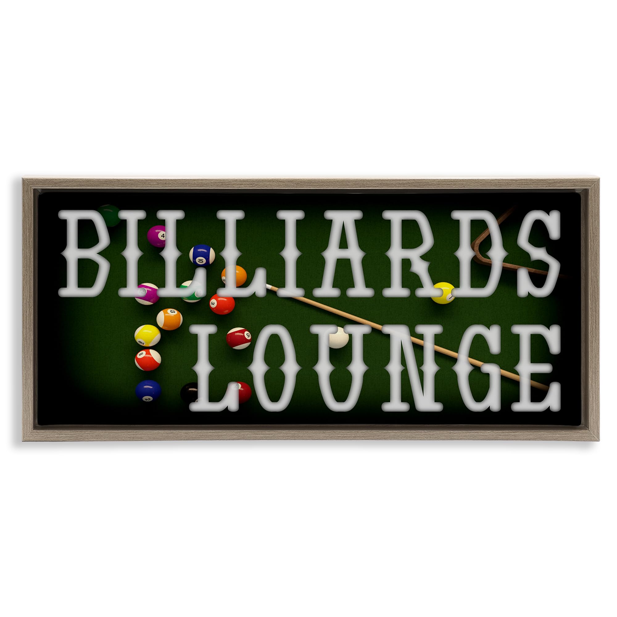 Stupell Industries 'Billiards Lounge Recreation', Floating Frame Canvas Art, Brown, 25 x 11 Inches, Easy to Hang and Sturdy, Made in USA, by Marcus Prime