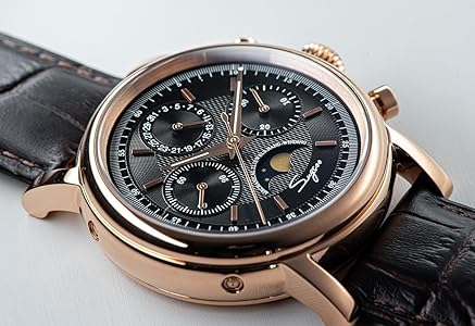 Amazon.com: Sugess MoonPhase Master SU1908GZ Gold Swan Neck