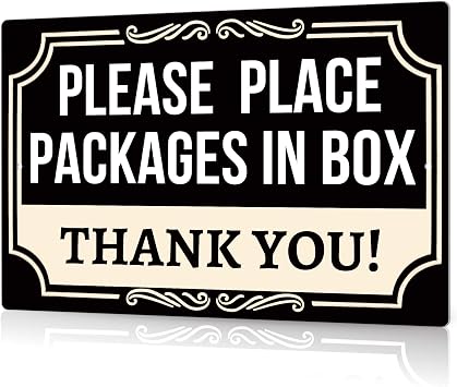Putuo Decor Delivery Signs For Packages Please Place Packages In Box Tin Signs Package Delivery Boxes Please Leave Packages Here Signs For Outside Deliveries Decor 8x12 In