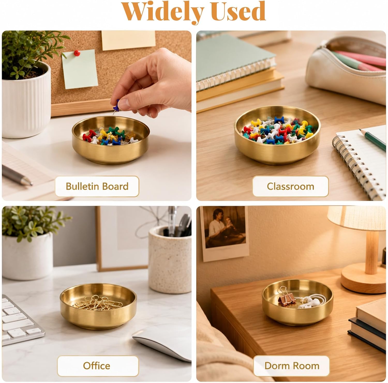 Gold Paper Clip Holder, Paperclips Holders for Desk