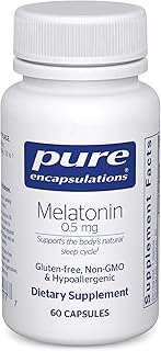 Pure Encapsulations Melatonin 0.5 mg - Natural Sleep Helper for Bedtime - Regulates Sleep-Wake Cycle - 0.5 mg Melatonin - Vegan & Non-GMO - 60 Capsules