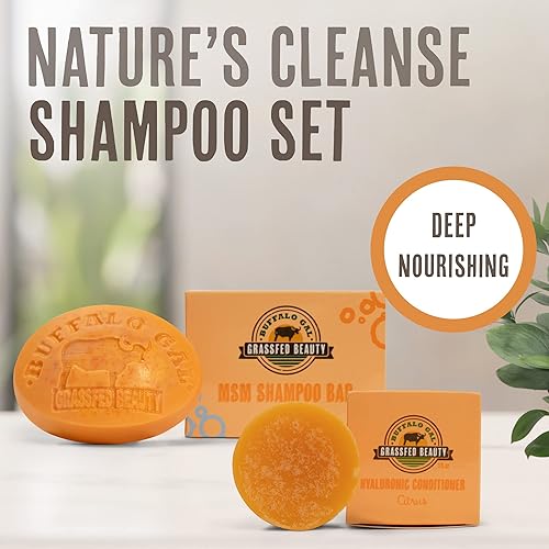 Miniatura 2 de MSM Barra de champú + barra de acondicionador de cabello hialurónico, champú y acondicionador de barra sólida para el crecimiento del cabello, sin