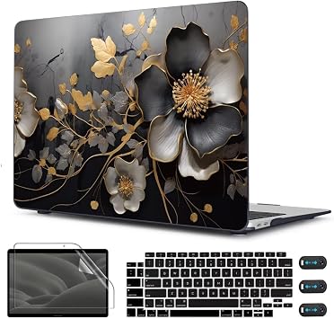 CISSOOK متوافق مع MacBook Air 13 بوصة Case 2021 2020-2018 Release M1 Chip A2337 A2179 A1932 مع Touch ID، حافظة بلاستيكية صلبة + غطاء لوحة مفاتيح + واقي شاشة، لوحة زيتية مجردة