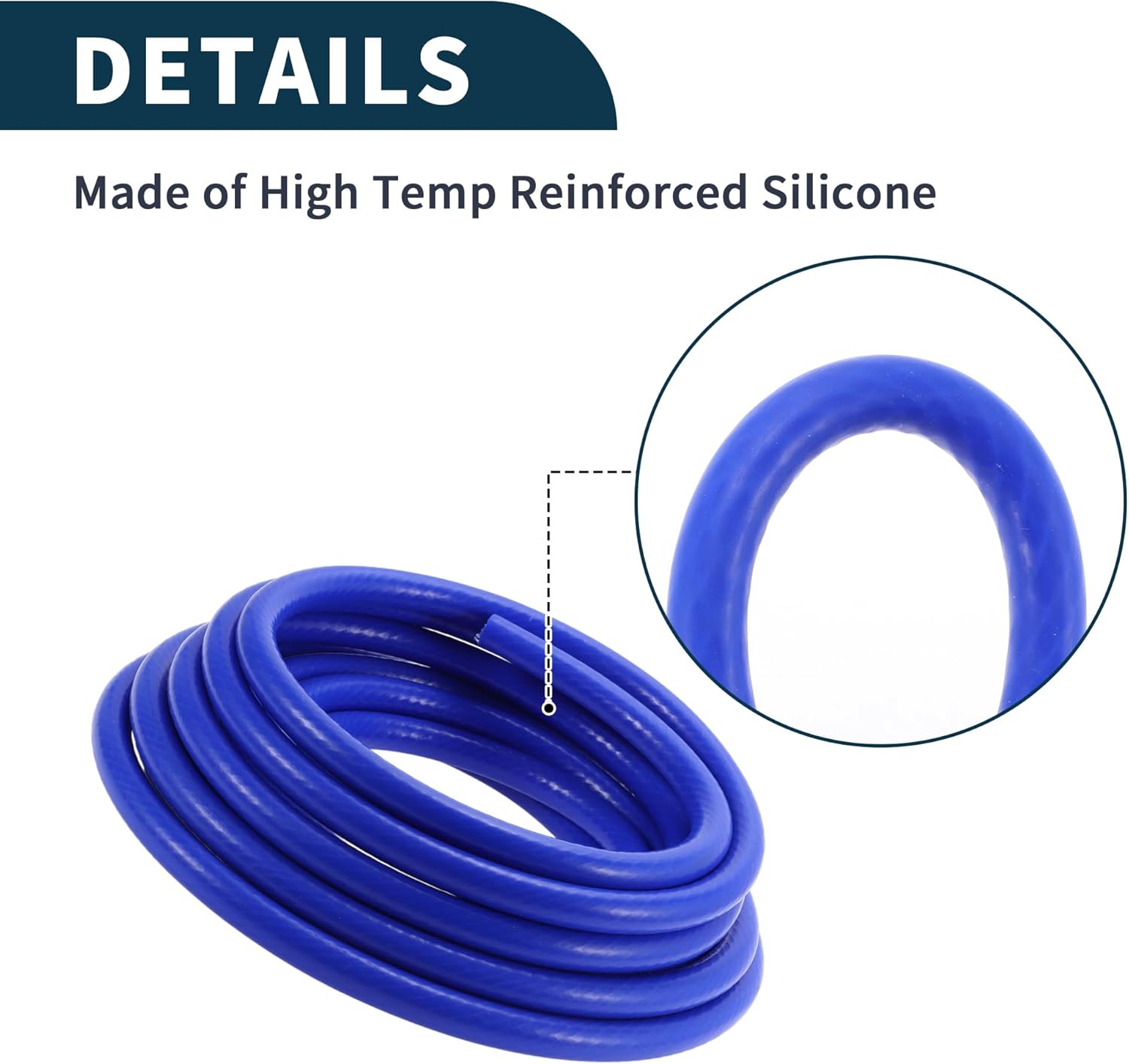 Silicone Vacuum Tubing Hose Automotive Vacuum Line 33Ft 1/2" 13mm ID 3mm Thickness 1 Pc High Temperature 130PSI Max Pressure for Air and Water
