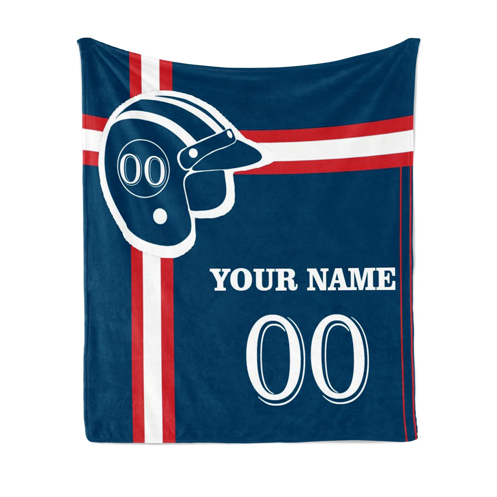 Manta personalizada con nombre de número: mantas de béisbol personalizadas de franela deportiva para amigos de la familia, año nuevo, para sofá, dormitorio