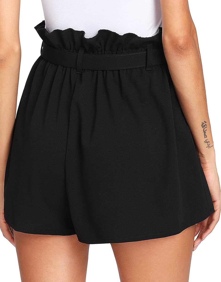 Romwe Women's Casual Elastic Waist Summer Shorts Jersey Walking Shorts | 